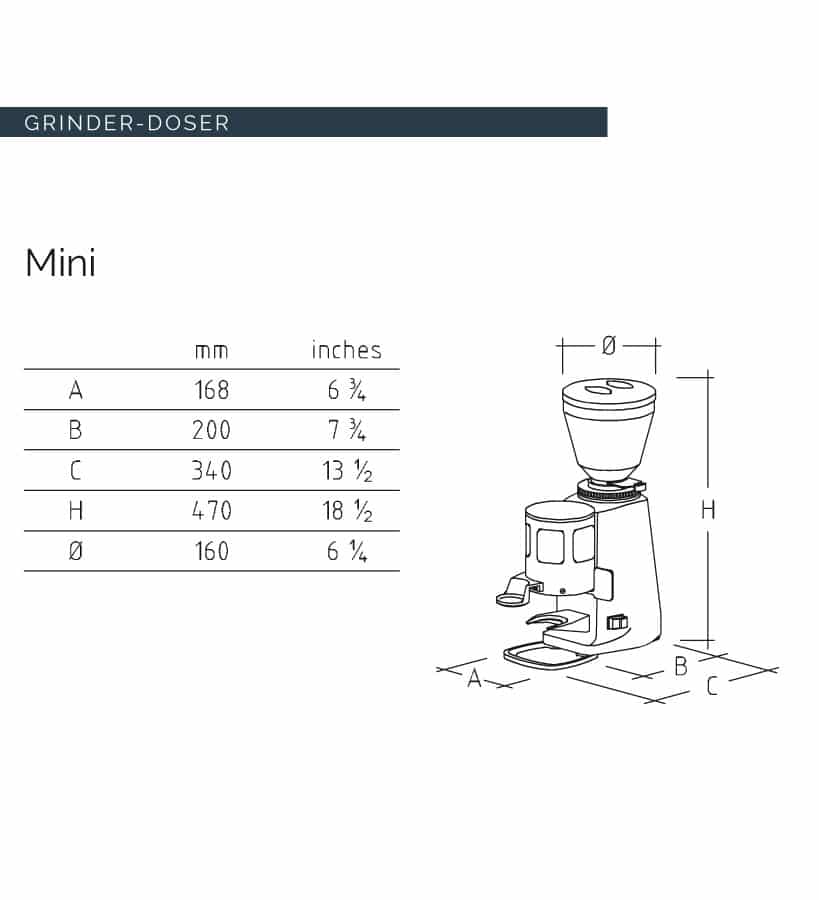 Mazzer Mini Coffee Grinder Doser (Timer) – Silver (Light Grey)