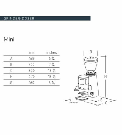 Mazzer Mini Coffee Grinder Doser (Timer) – Silver (Light Grey)
