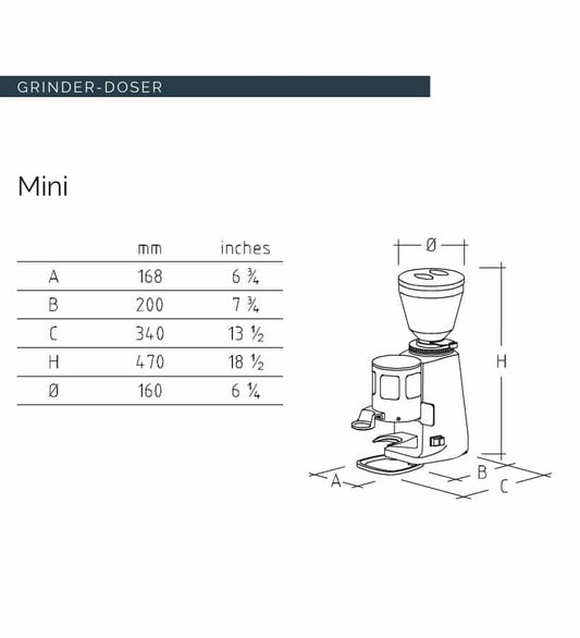 Mazzer Mini Coffee Grinder Doser (Timer) – Silver (Light Grey)