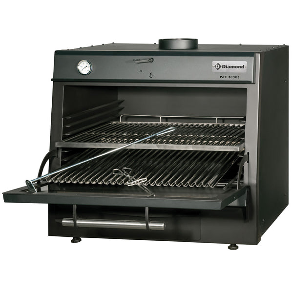 Diamond CBQ-075/BK Black Charcoal BBQ Oven