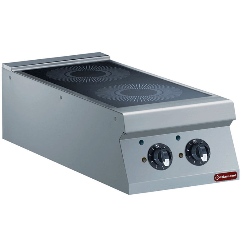 Diamond E22/2ID4T-N Vitroceramic Electric 2 Induction Hob Cooker, 10kW