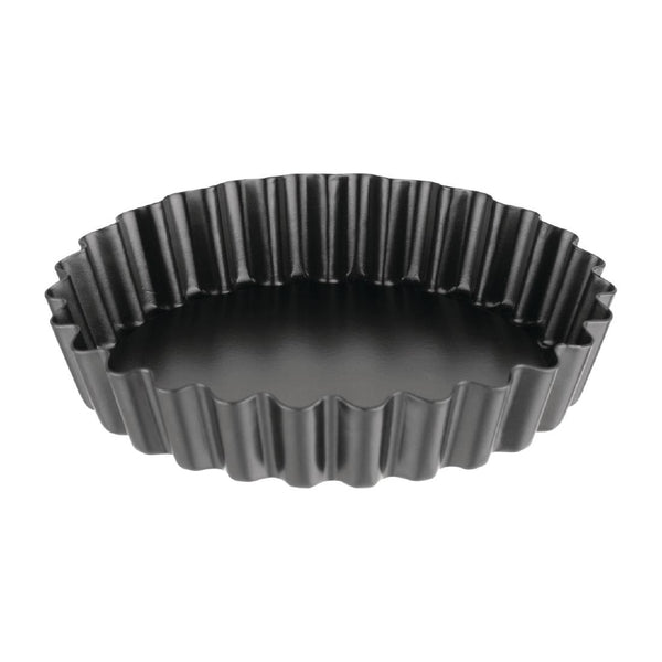 Vogue Non-Stick Mini Quiche Tin With Removable Base 100mm (3 Pack)