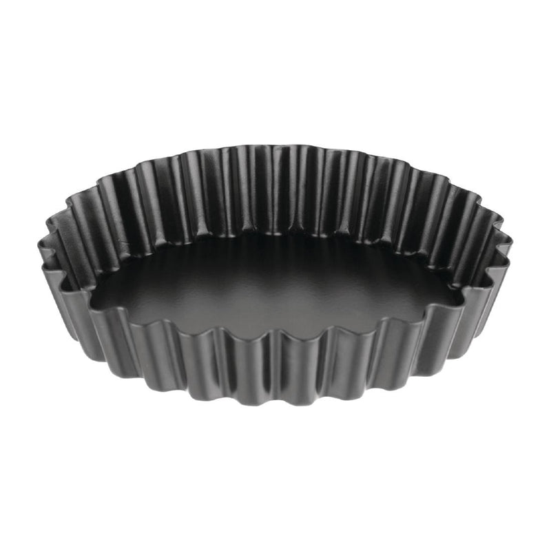 Vogue Non-Stick Mini Quiche Tin With Removable Base 100mm (3 Pack)