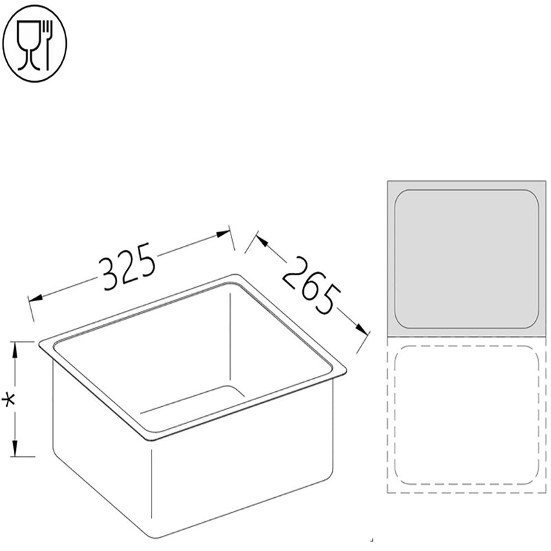 Diamond B/GN1/2-40 Gastronorm Tub 1/2 H40 Mm
