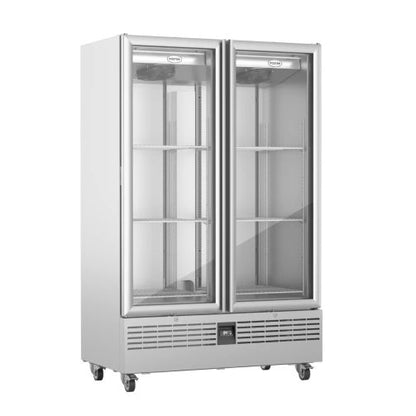Foster Slimline Double Glass Door Refrigerated Upright Display Cabinet, 800 Litres