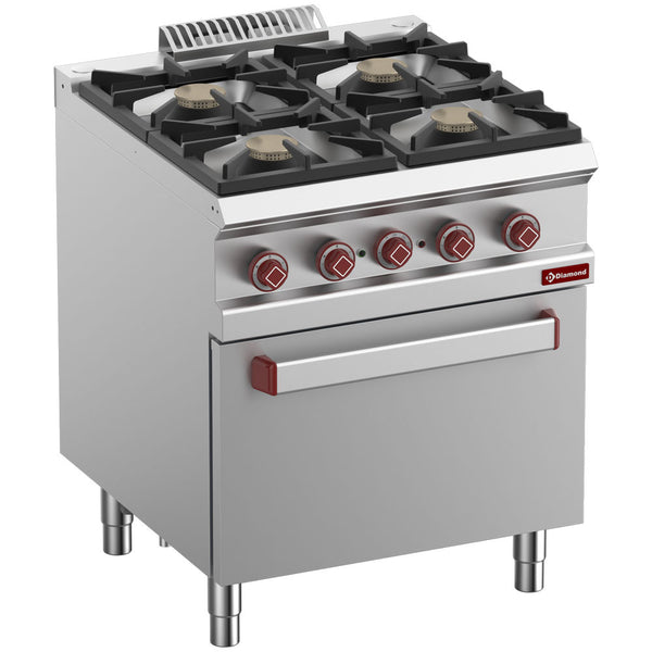 Diamond G7/4BFEV7-N 4 Stove Freestanding Gas Range Cooker on Electric Convection Oven, 2.6kW