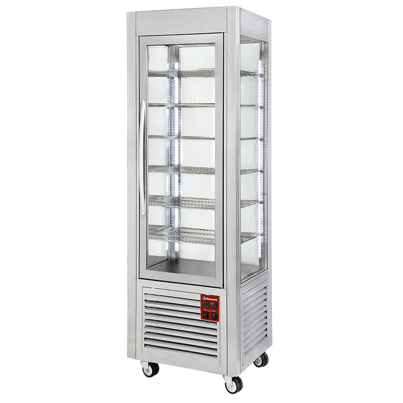 Diamond SNE/GB-A5-R2 Stainless Steel Panoramic Ventilated Display Freezer, 360 Litres