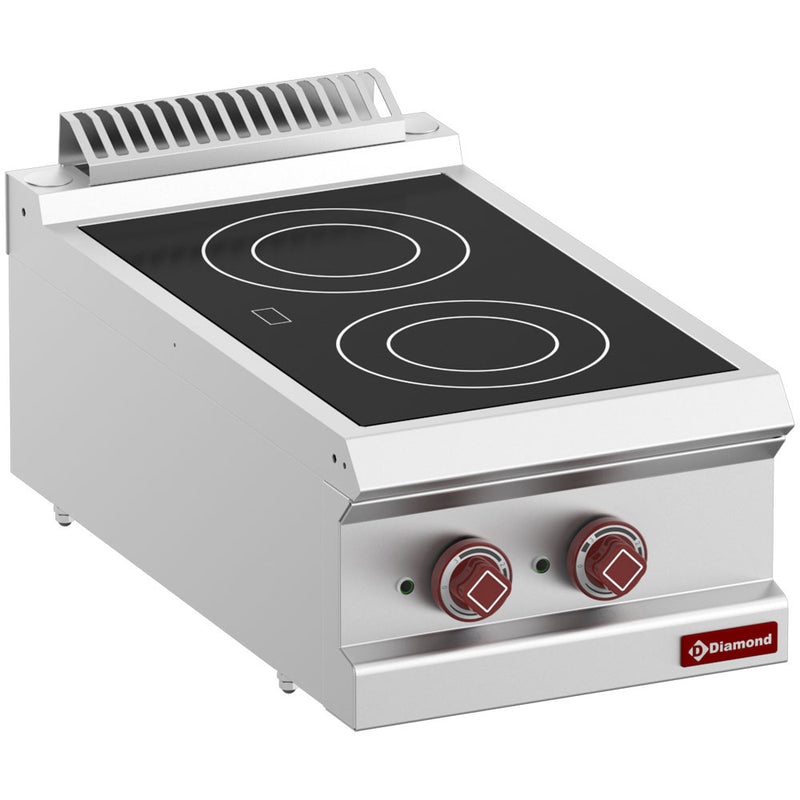 Diamond E7/2VC4T-N Vitroceramic Electric 2 Induction Hob Cooker, 4.3kW