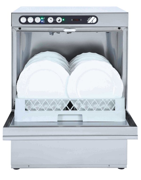Adler AD50-DP 500mm Basket Dishwasher with Drain Pump & Chemical Pump, 18 Plates (13 Amp Plug)