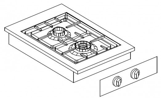 Giorik LPG4820D "Drop In" 2 burner gas boiling hob