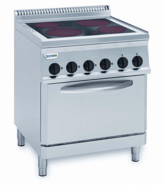 Tecnoinox PFC70V7 4 ring ceram hob electric range with electric fan oven