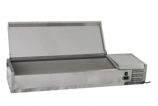 Chefs Range TU120013L  1200mm Topping well with lid 3 x 1/3gn + 1 x 1/2gn