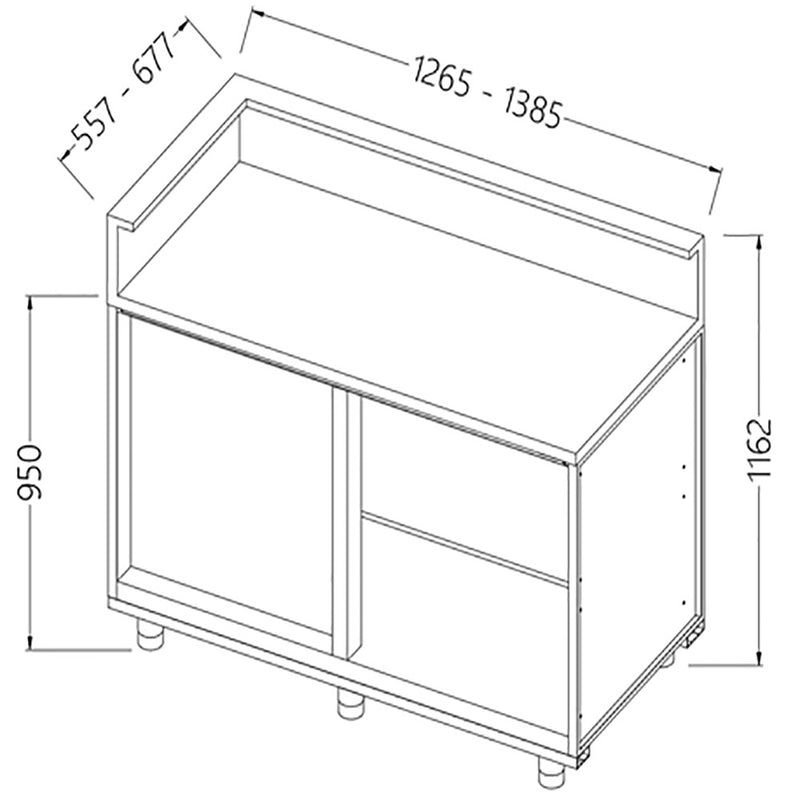 Diamond LB90SX/5 Neutral Bar Counter Units With Fitting For Service Top (Left)