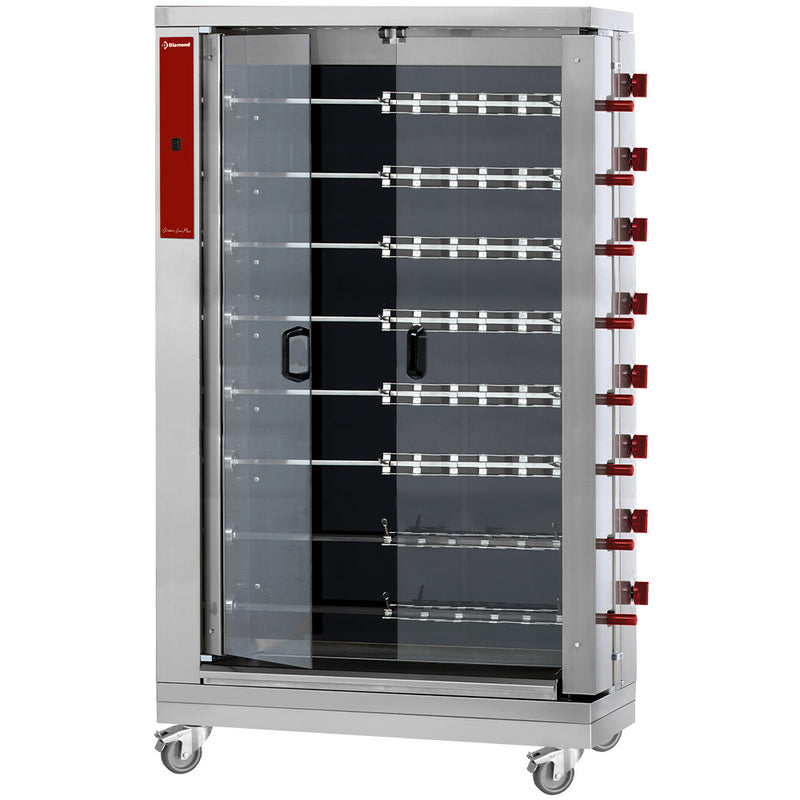 Diamond RVE/8C-CM Vitroceramic Rotary Electic Chicken Rotisserie, 48 Chickens Capacity