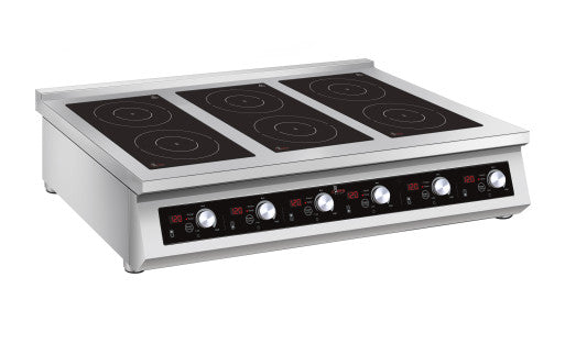 Chefs Range BE70IH6-5  70 Line  Counter top 6 Ring Induction hob - 6 x 5kw power