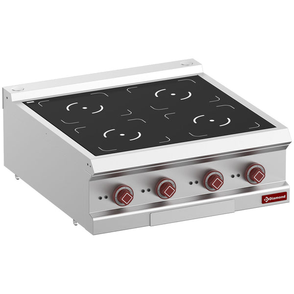 Diamond E7/4ID7T-N Vitroceramic Electric 4 Induction Hob Cooker, 14kW