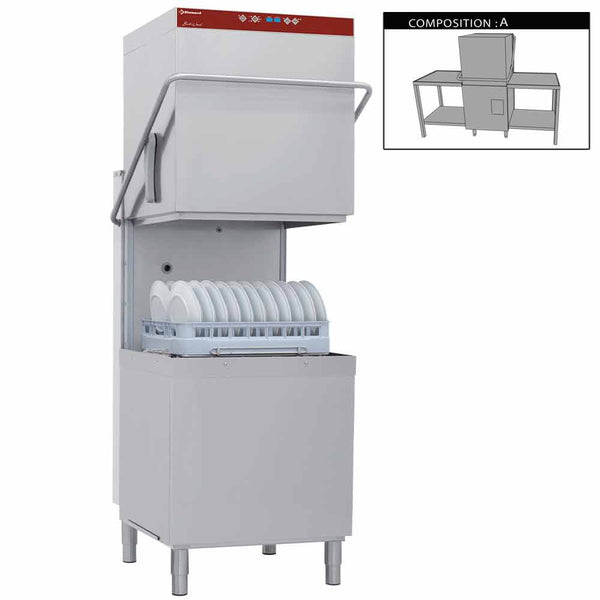 Diamond DCR37/6-AC/A Passthrough Hood Dishwasher with Integral Softener & Entry/Exit Table