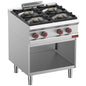 Diamond 4 G7-4BA7-RN Width 700 Burner Gas Range on Open Cupboard
