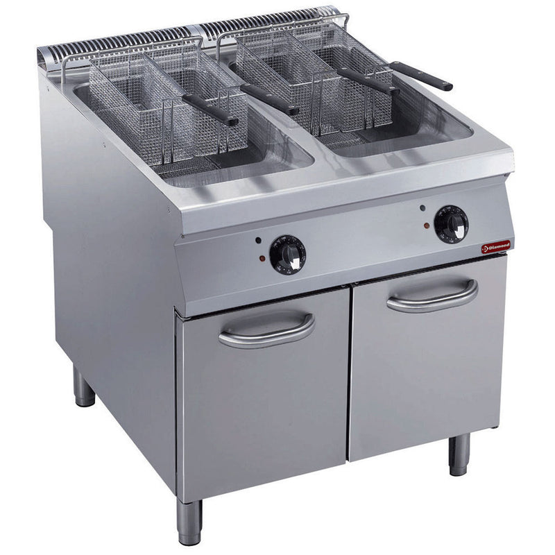 Diamond E22/F46A8-S Double Basket Freestanding Electric Fryer on Neutral Closed Cupboard, 36kW