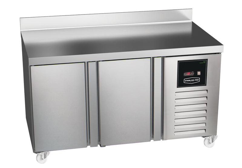 Sterling Pro Green SNI-7-135-20-SB 2 Door Counter Freezer with 100mm Splashback, 290 Litres
