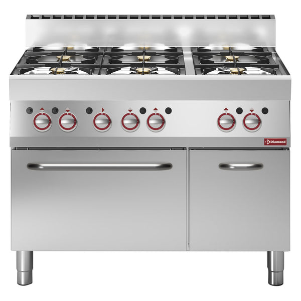 Diamond G65/6BFA11-N 6 Stove Freestanding Gas Range Cooker on Neutral Closed Cupboard