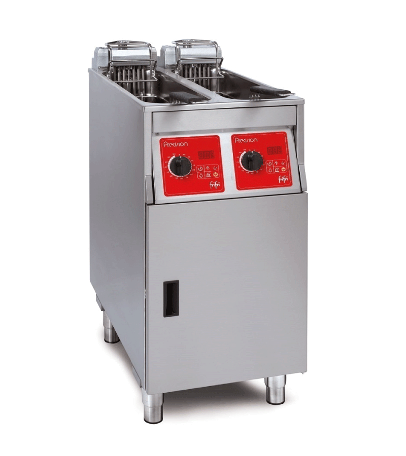 FriFri Precision 422 electric free-standing twin tank fryer.