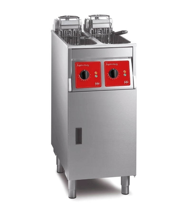 FriFri Super Easy 422 electric free-standing twin tank fryer with filtration.