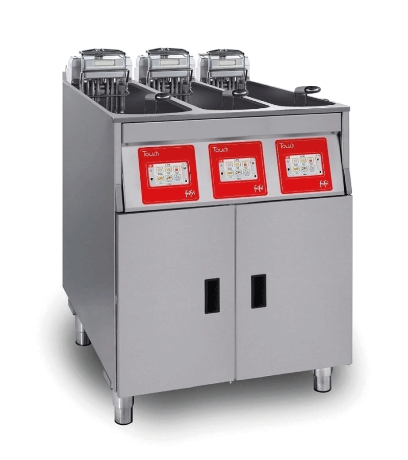 FriFri Touch 633 electric free-standing triple tank fryer.