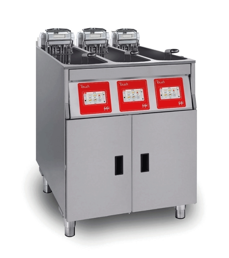 FriFri Touch 633 electric free-standing triple tank fryer.