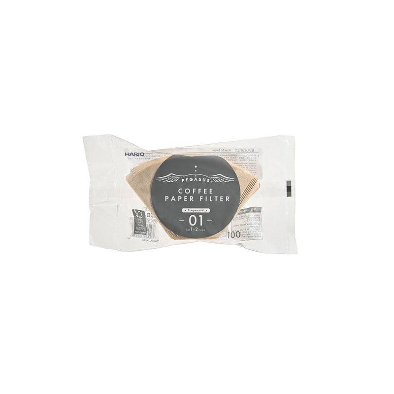 Hario Pegasus Filter Papers - Size 01 - Brown  (100-Pack)
