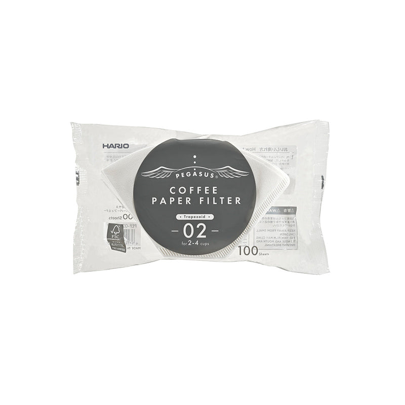 Hario Pegasus Filter Papers - Size 02 - White  (100-Pack)