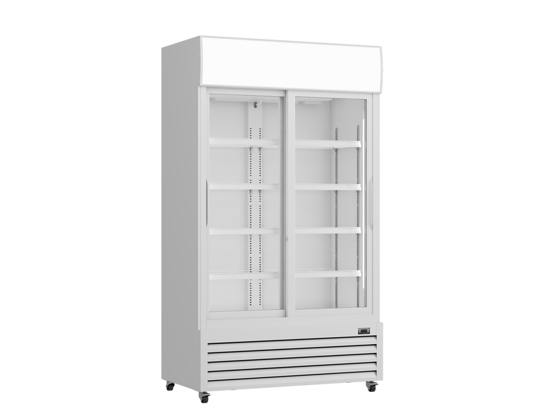Prodis XD701S White Double Sliding Door Tall Shop Display Fridge