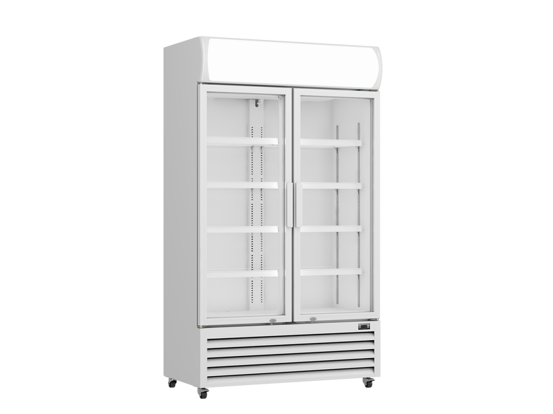 Prodis XD701 White Double Door Tall Shop Display Fridge