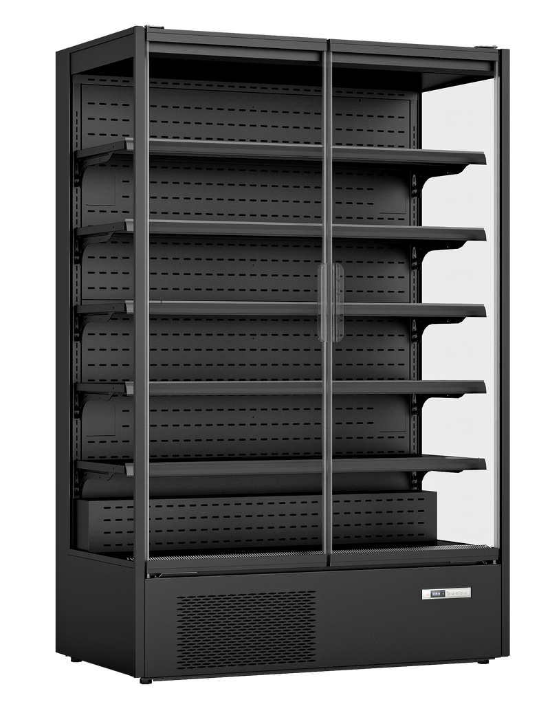 Prodis XMD1250-P-FGD-K Panoramic Frameless Glass Door Multideck - Black