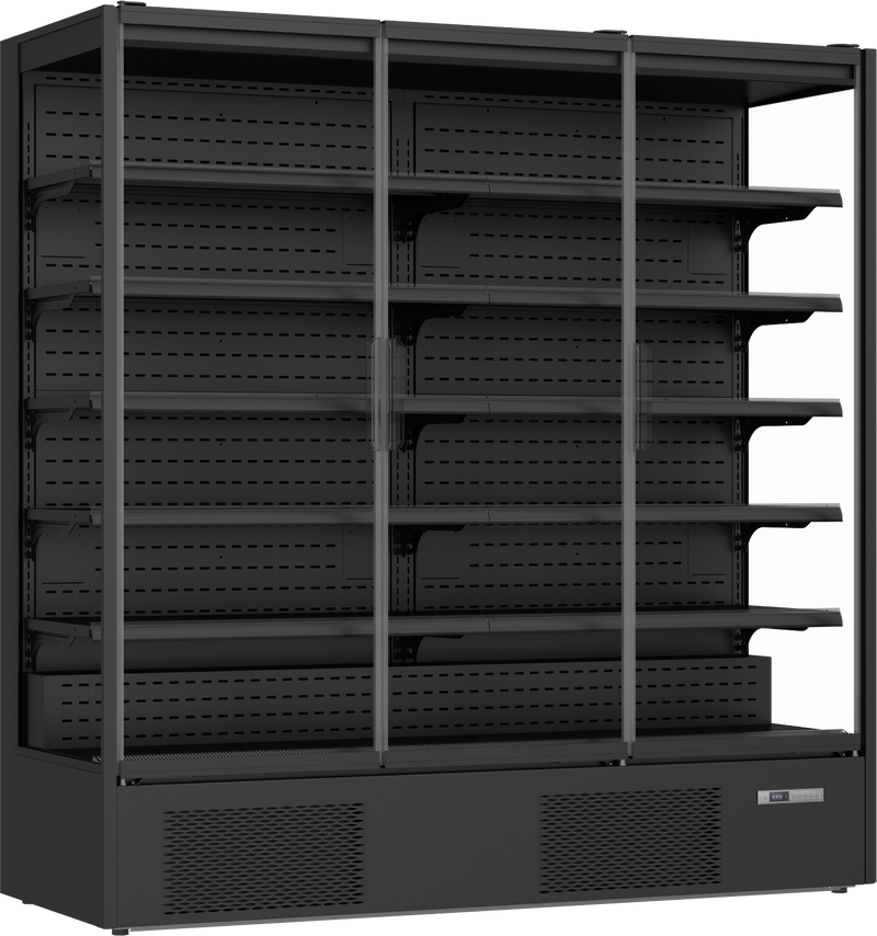 Prodis XMD1875-P-FGD-K Panoramic Frameless Glass Door Multideck - Black