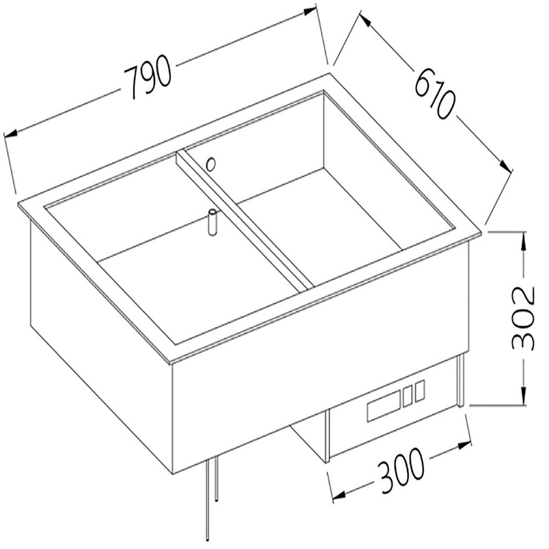 Diamond DI/BX08-P Electric Bain Marie, 2 x 1/1 GN