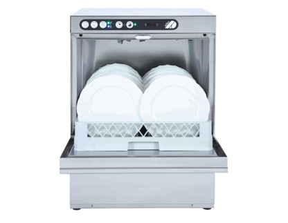 Adler 500mm Basket Dishwasher with Breaktank, Drain Pump & Chemical Pump, 18 Plates (30 Amp Plug)