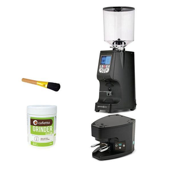 Eureka Grinder Package – Atom Specialty 75 With Tamper (Black)