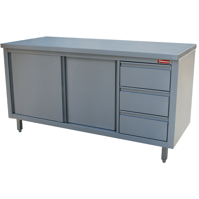 Diamond TA207CD/B Table On Neutral Cupboard And 3 Drawers On The Right