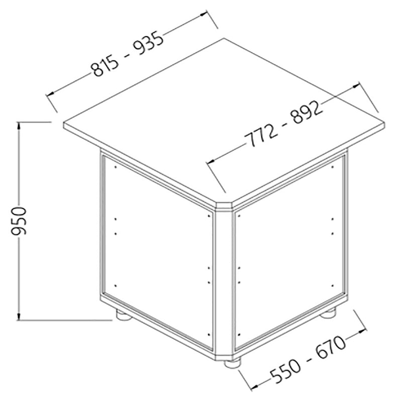 Diamond CC90X/5 Neutral Bar Counter Units_Cashier Section 90° (Closed)