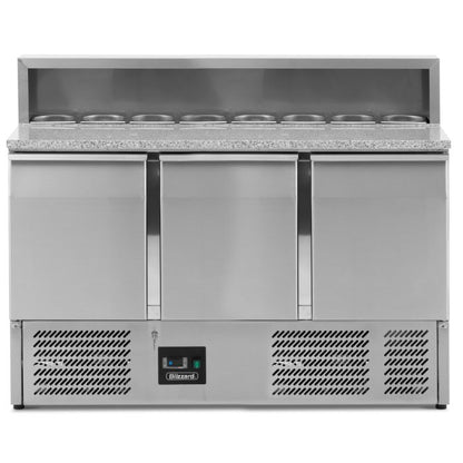 BLIZZARD Compact Triple Door Refrigerated Pizza Prep Counter