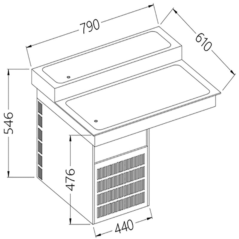 Diamond DI/RPX08-P2N Refrigerated Top Element, 2 Levels, 2X Gn 1/1