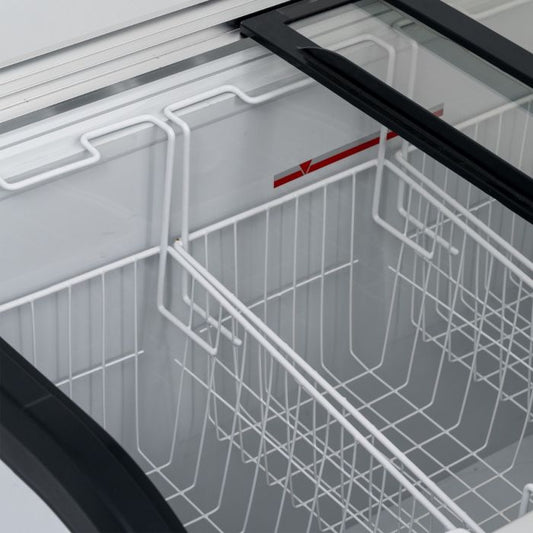 BLIZZARD 220L Curved Glass Lid Freezer