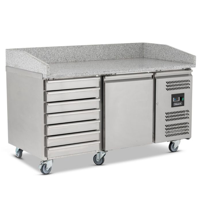 BLIZZARD Single Hinged Door Pizza Prep Counter With Neutral Drawers