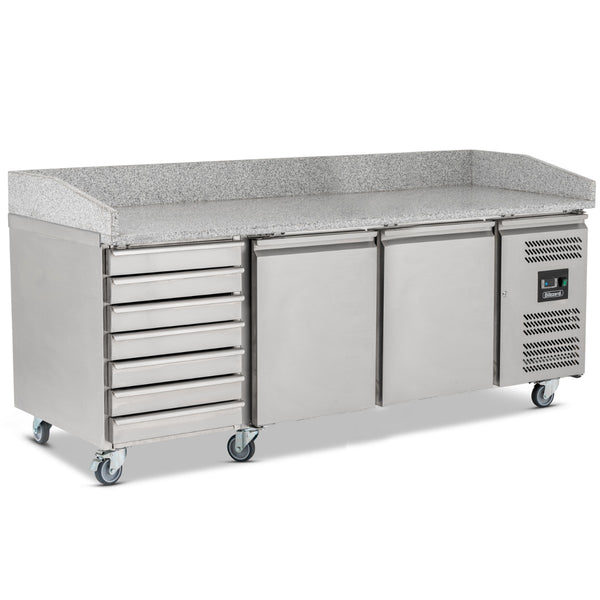 BLIZZARD Double Hinged Door Pizza Prep Counter With Neutral Drawers