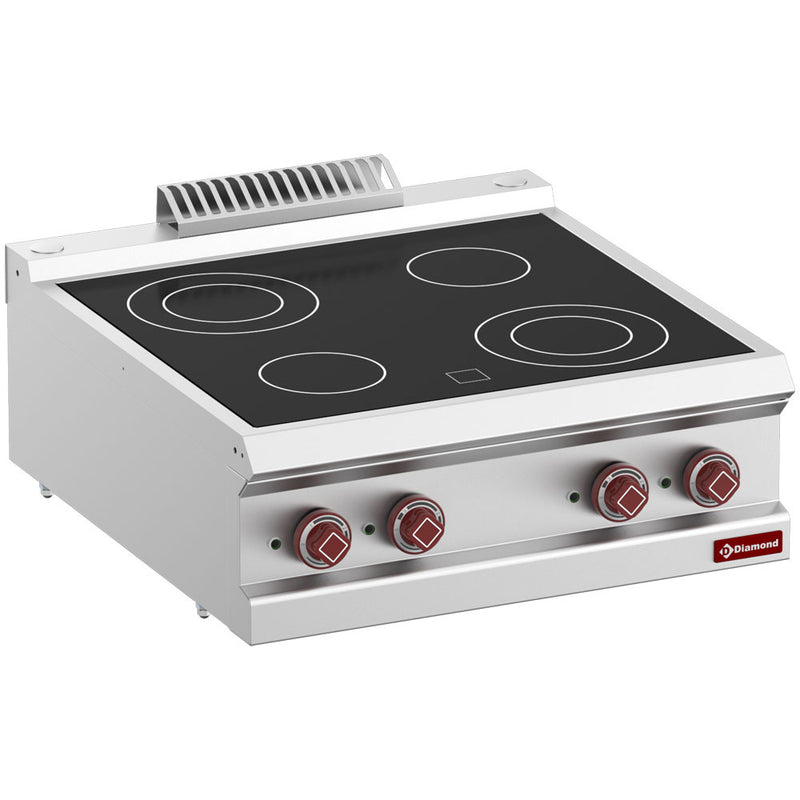 Diamond E7/4VC7T-N Vitroceramic Electric 4 Induction Hob Cooker, 8.6kW