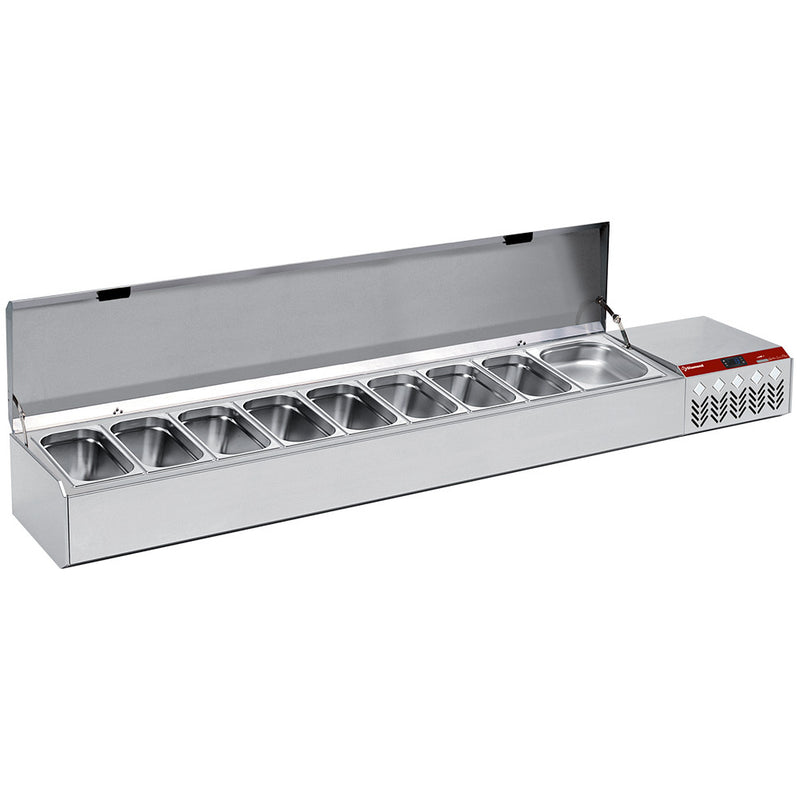 Diamond SY219G/CP9 Stainless Steel Topping Unit with Lid, 10 x 1/3 GN