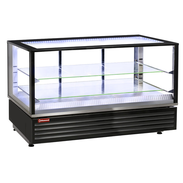Diamond VHDG-B1 2 Level Black Heated Display Case, 3kW