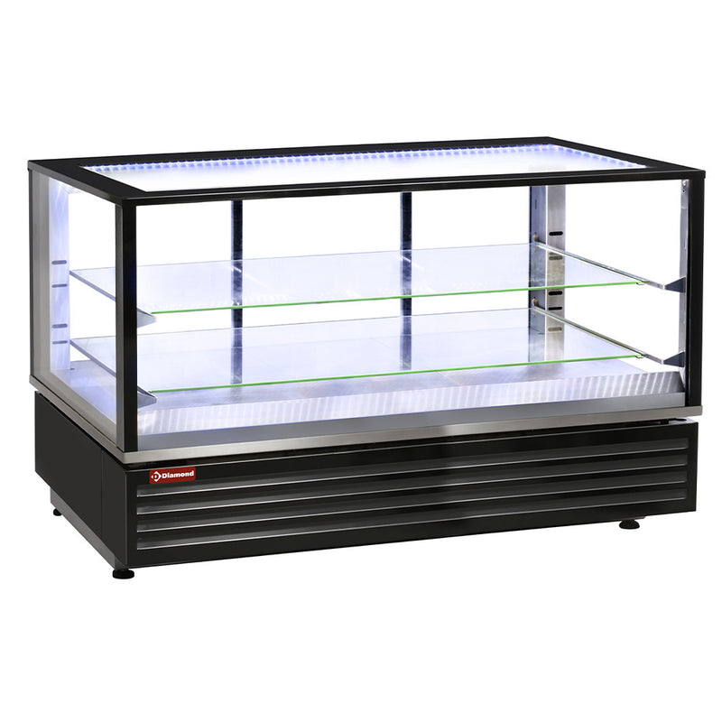 Diamond VHDG-B1 2 Level Black Heated Display Case, 3kW