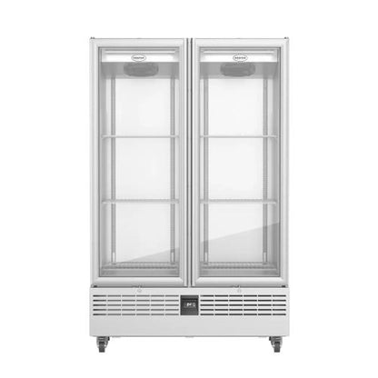 Foster Slimline Double Glass Door Refrigerated Upright Display Cabinet, 800 Litres
